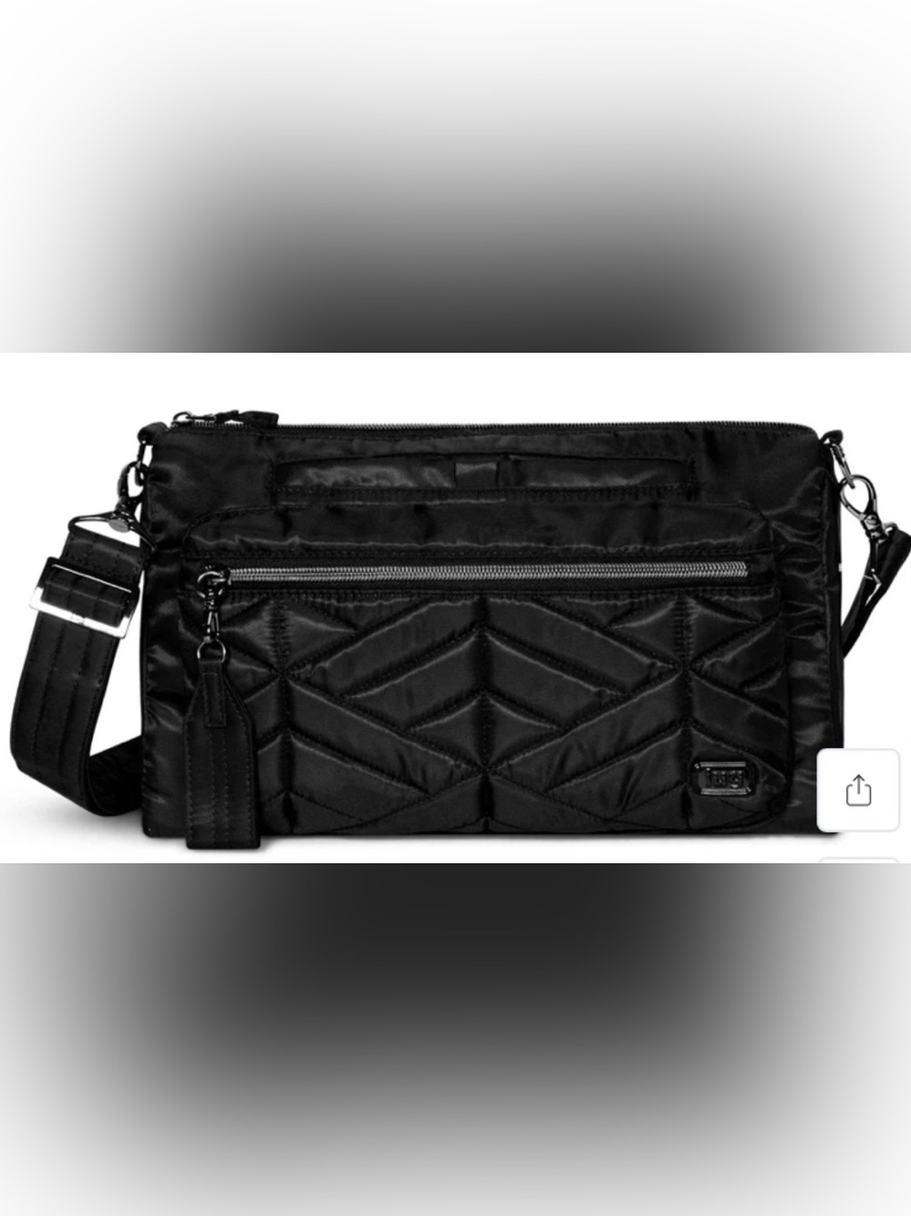 Lug Stretch Crossbody Bag. Black. EUC